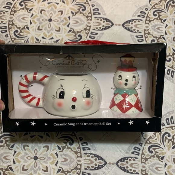 Johanna Parker Carnival Cottage Snowman Mug and Ornament Bell Boxed Set - Picture 1 of 6